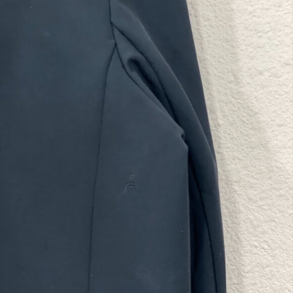 ADAY Blazer Strategy Large Collarless in Black One Snap Button V-Neck - Picture 7 of 10